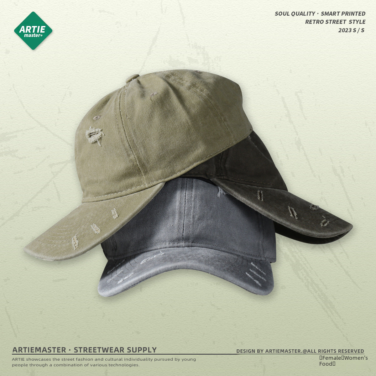 Wholesale Wholesale washed and distressed European and American style caps